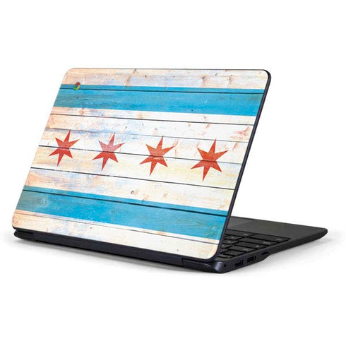 Chicago Flag Light Wood Samsung Chromebook Skin