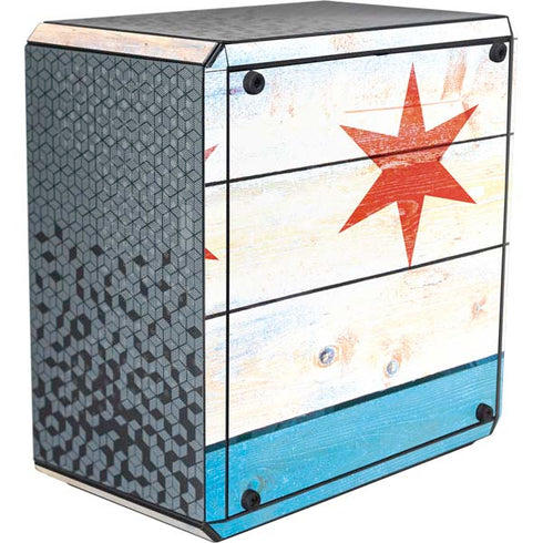 Chicago Flag Light Wood Cooler Master MasterBox Q300L Mini Tower Skin
