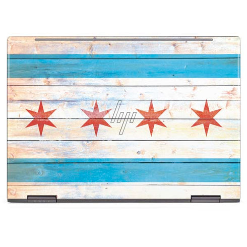 Chicago Flag Light Wood HP Envy Skin