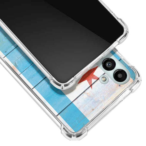 Chicago Flag Light Wood Galaxy A13 5G Clear Case