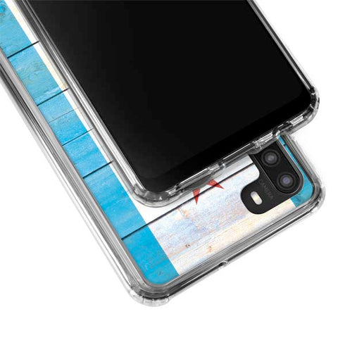 Chicago Flag Light Wood Galaxy A21 Clear Case