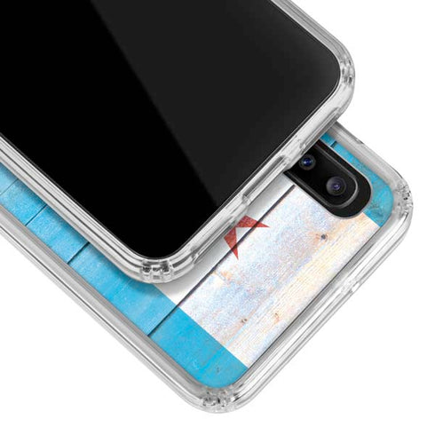 Chicago Flag Light Wood Galaxy A30 Clear Case