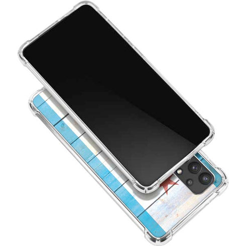 Chicago Flag Light Wood Galaxy A32 5G Clear Case