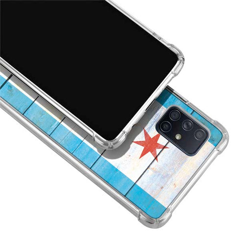 Chicago Flag Light Wood Galaxy A51 5G Clear Case