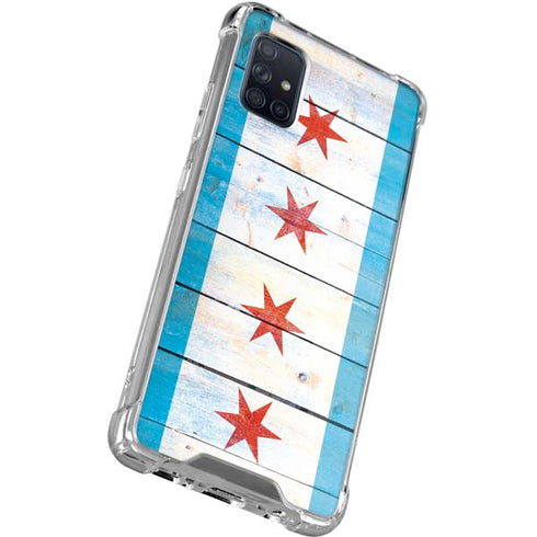 Chicago Flag Light Wood Galaxy A51 5G Clear Case