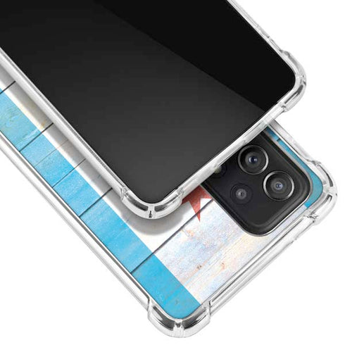 Chicago Flag Light Wood Galaxy A52 5G Clear Case
