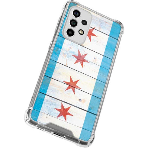 Chicago Flag Light Wood Galaxy A53 5G Clear Case