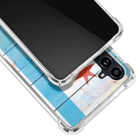 Chicago Flag Light Wood Galaxy A54 5G Clear Case
