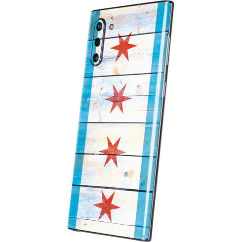 Chicago Flag Light Wood Galaxy Note 10 Skin