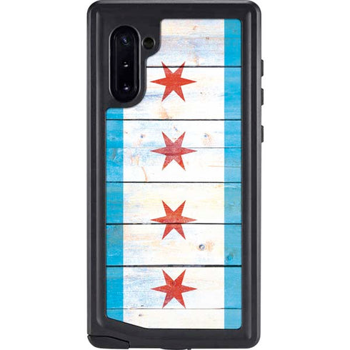 Chicago Flag Light Wood Galaxy Note 10 Waterproof Case