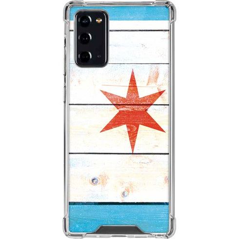 Chicago Flag Light Wood Galaxy Note20 5G Clear Case