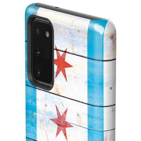 Chicago Flag Light Wood Galaxy Note20 5G Pro Case