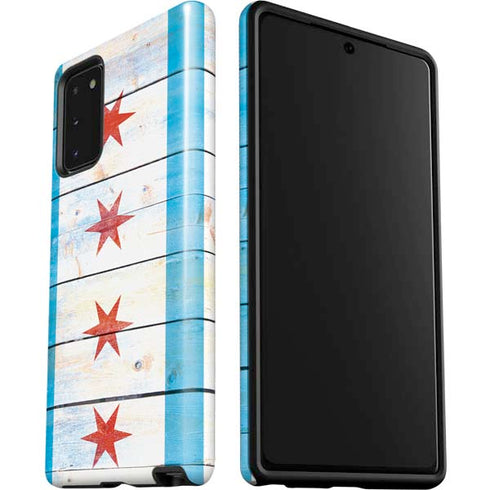 Chicago Flag Light Wood Galaxy Note20 5G Pro Case