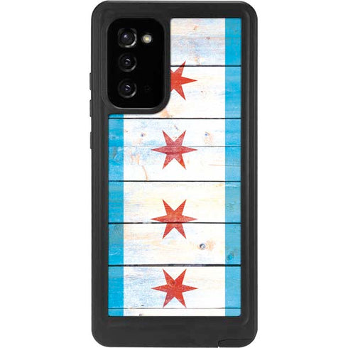 Chicago Flag Light Wood Galaxy Note20 5G Waterproof Case