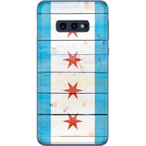 Chicago Flag Light Wood Galaxy S10e Skin