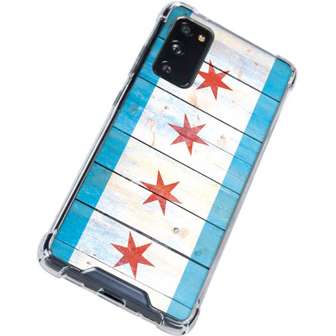 Chicago Flag Light Wood Galaxy S20 FE Clear Case