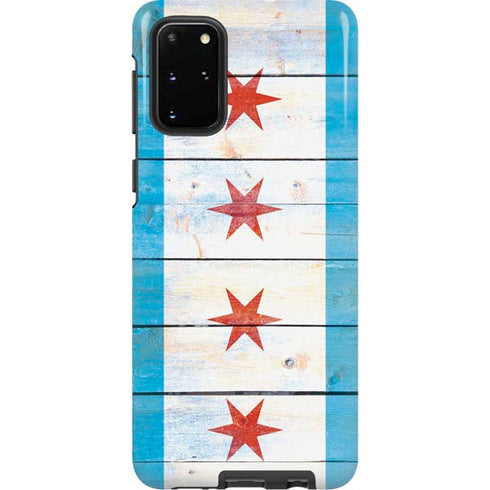 Chicago Flag Light Wood Galaxy S20 Plus Pro Case