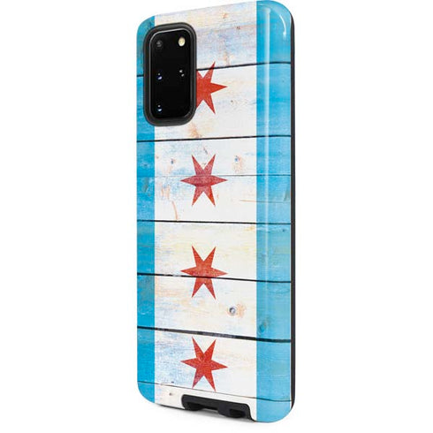 Chicago Flag Light Wood Galaxy S20 Plus Pro Case
