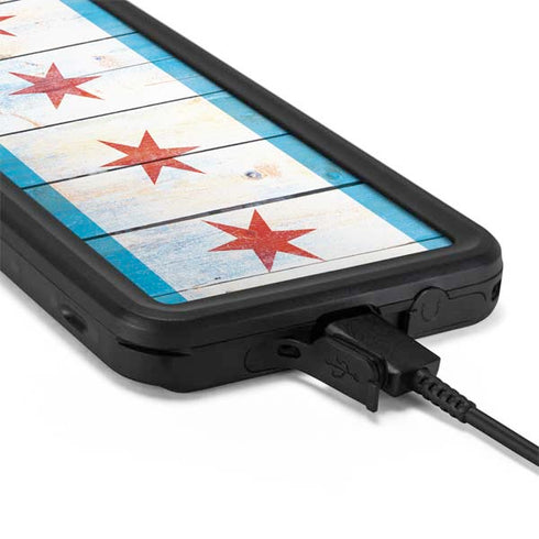 Chicago Flag Light Wood Galaxy S20 Plus Waterproof Case