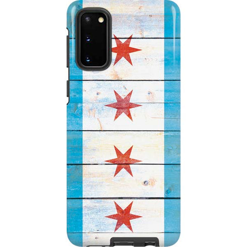 Chicago Flag Light Wood Galaxy S20 Pro Case