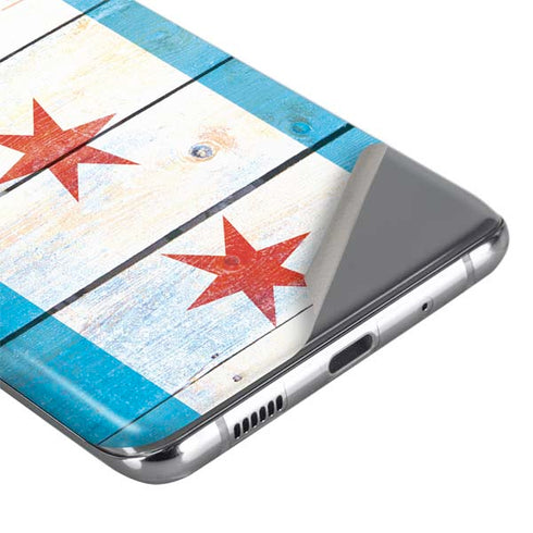 Chicago Flag Light Wood Galaxy S20 Skin