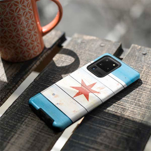Chicago Flag Light Wood Galaxy S20 Ultra 5G Pro Case