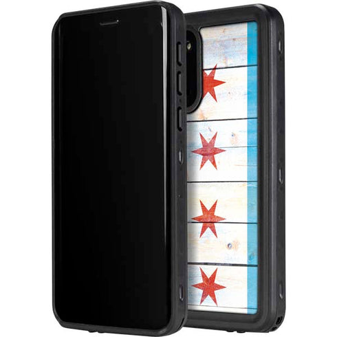Chicago Flag Light Wood Galaxy S20 Waterproof Case