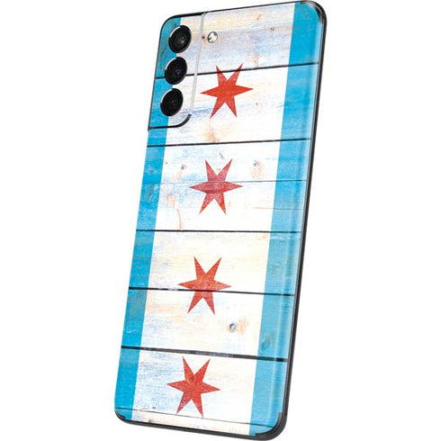 Chicago Flag Light Wood Galaxy S21 5G Skin