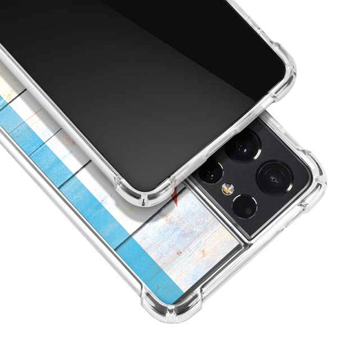 Chicago Flag Light Wood Galaxy S21 Ultra 5G Clear Case