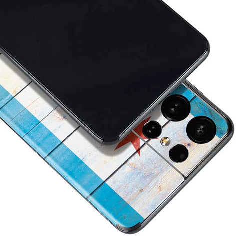 Chicago Flag Light Wood Galaxy S21 Ultra 5G Skin
