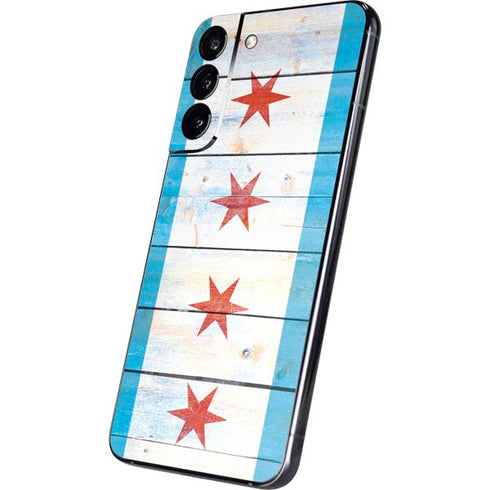 Chicago Flag Light Wood Galaxy S22 Plus Skin