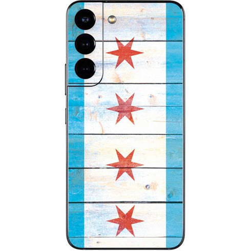 Chicago Flag Light Wood Galaxy S22 Skin