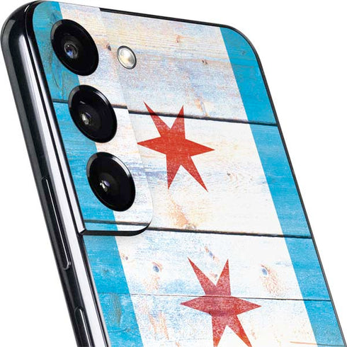 Chicago Flag Light Wood Galaxy S22 Skin