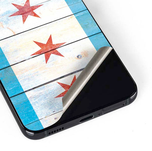 Chicago Flag Light Wood Galaxy S22 Skin