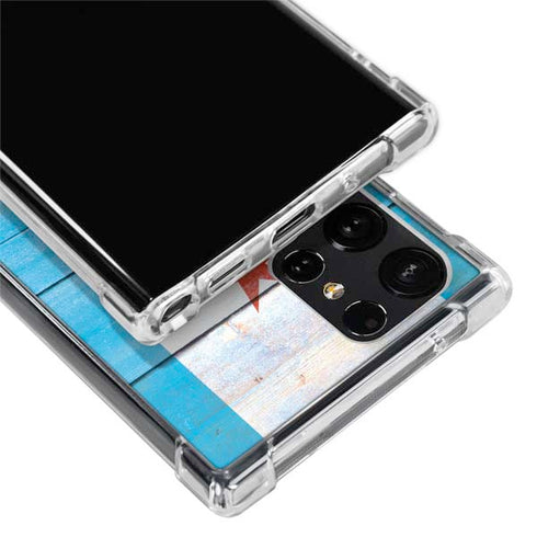 Chicago Flag Light Wood Galaxy S22 Ultra Clear Case