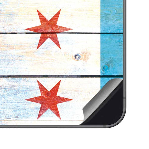 Chicago Flag Light Wood Galaxy S23 FE Skin