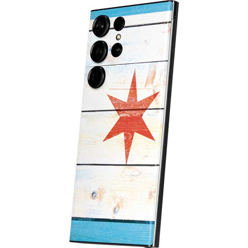 Chicago Flag Light Wood Galaxy S23 Ultra Skin