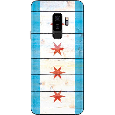 Chicago Flag Light Wood Galaxy S9 Plus Skin