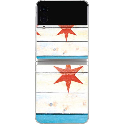 Chicago Flag Light Wood Galaxy Z Flip3 5G Skin