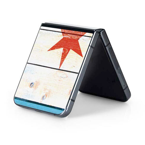 Chicago Flag Light Wood Galaxy Z Flip5 5G Skin
