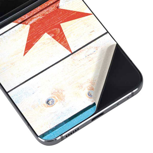 Chicago Flag Light Wood Galaxy Z Flip5 5G Skin