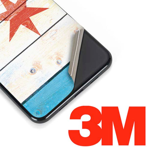 Chicago Flag Light Wood Google Pixel 3a XL Skin