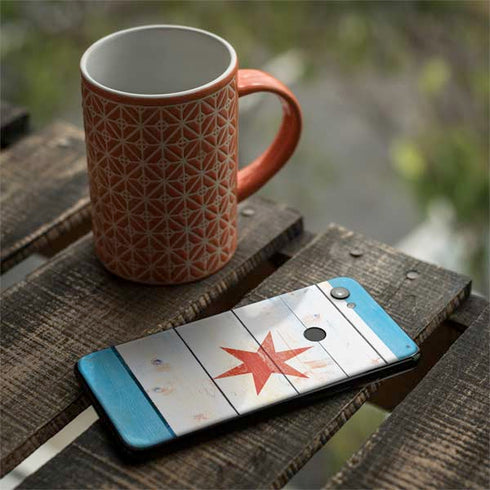 Chicago Flag Light Wood Google Pixel 3a XL Skin