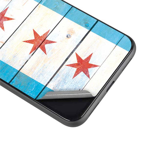 Chicago Flag Light Wood Google Pixel 4 XL Skin
