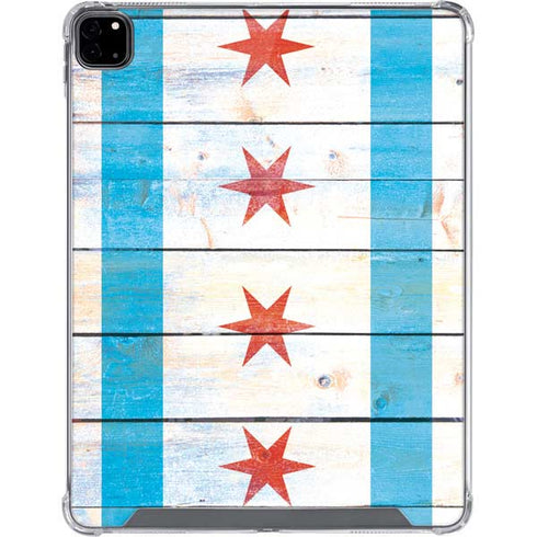 Chicago Flag Light Wood iPad Pro 12.9in (2020) Clear Case