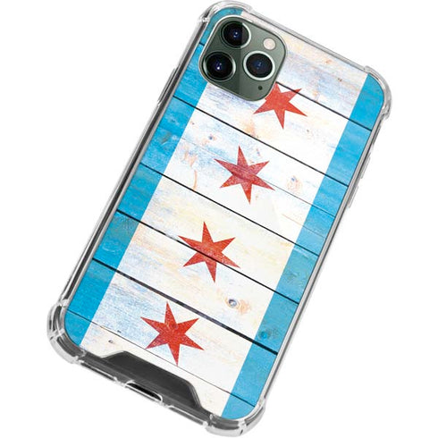 Chicago Flag Light Wood iPhone 11 Pro Max Clear Case