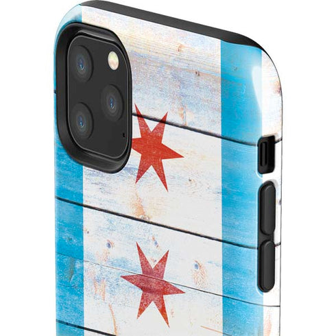 Chicago Flag Light Wood iPhone 11 Pro Max Impact Case