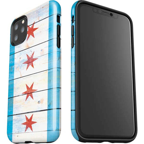 Chicago Flag Light Wood iPhone 11 Pro Max Impact Case
