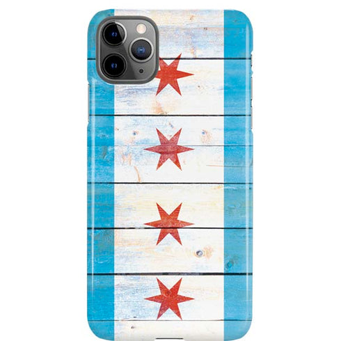 Chicago Flag Light Wood iPhone 11 Pro Max Lite Case
