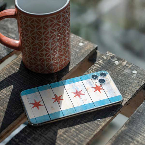 Chicago Flag Light Wood iPhone 11 Pro Max Skin